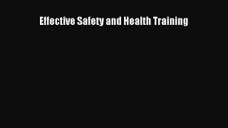 Download Effective Safety and Health Training PDF Free