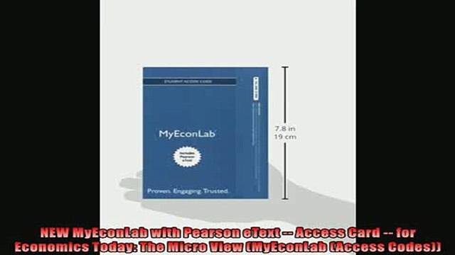 Popular book NEW MyEconLab with Pearson eText Access Card for Economics Today The Micro View