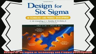 complete  Design for Six Sigma in Technology and Product Development