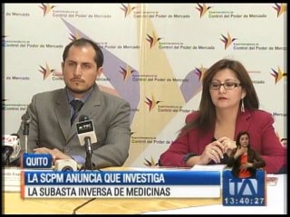 La Superintendencia de Control del Poder del  Mercado investiga subasta de medicinas