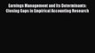 [PDF] Earnings Management and Its Determinants: Closing Gaps in Empirical Accounting Research