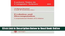 Read Evolution and Biocomputation: Computational Models of Evolution (Lecture Notes in Computer