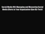 Download Social Media ROI: Managing and Measuring Social Media Efforts in Your Organization