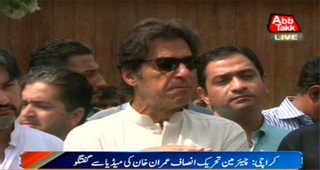 Chairman PTI Imran Khan Addresses Media In Karachi