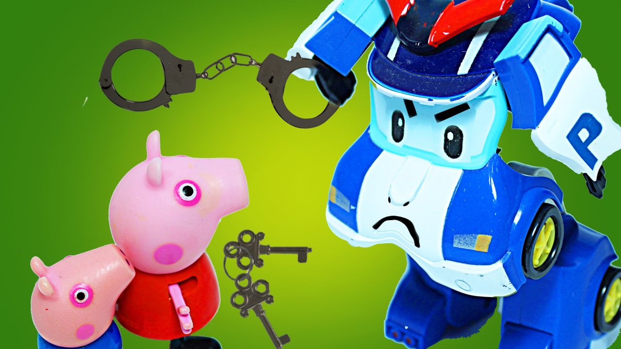 Свинка Пеппа и Поли робокар Зомби обокрали кафе Свинка