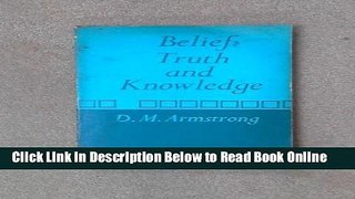 Read Belief, Truth and Knowledge  PDF Free