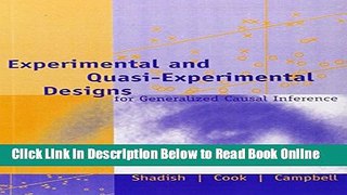 Download Experimental and Quasi-Experimental Designs for Generalized Causal Inference  PDF Free