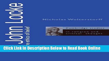 Read John Locke and the Ethics of Belief (Cambridge Studies in Religion and Critical Thought)  PDF