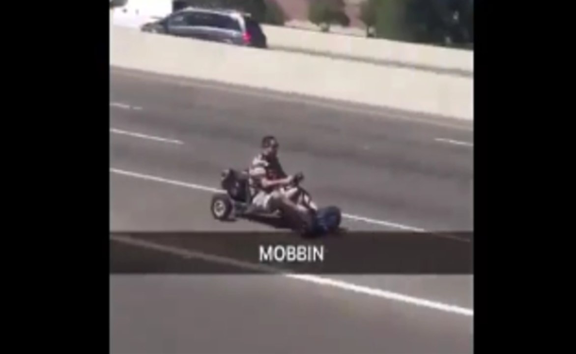 Cet homme fait une course poursuite en kart sur une autoroute !