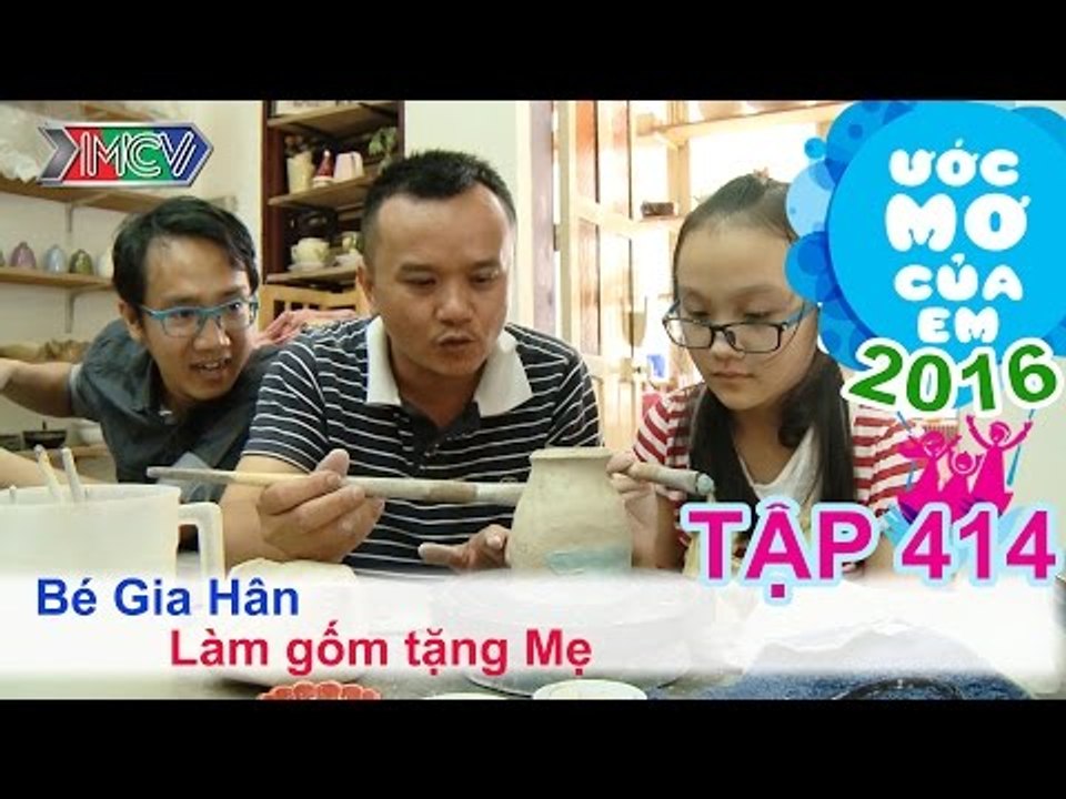 Cô bé tiểu học cố gắng học làm gốm tặng mẹ - bé...