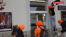 Gare de Quimperlé. Action éclair pour la langue bretonne