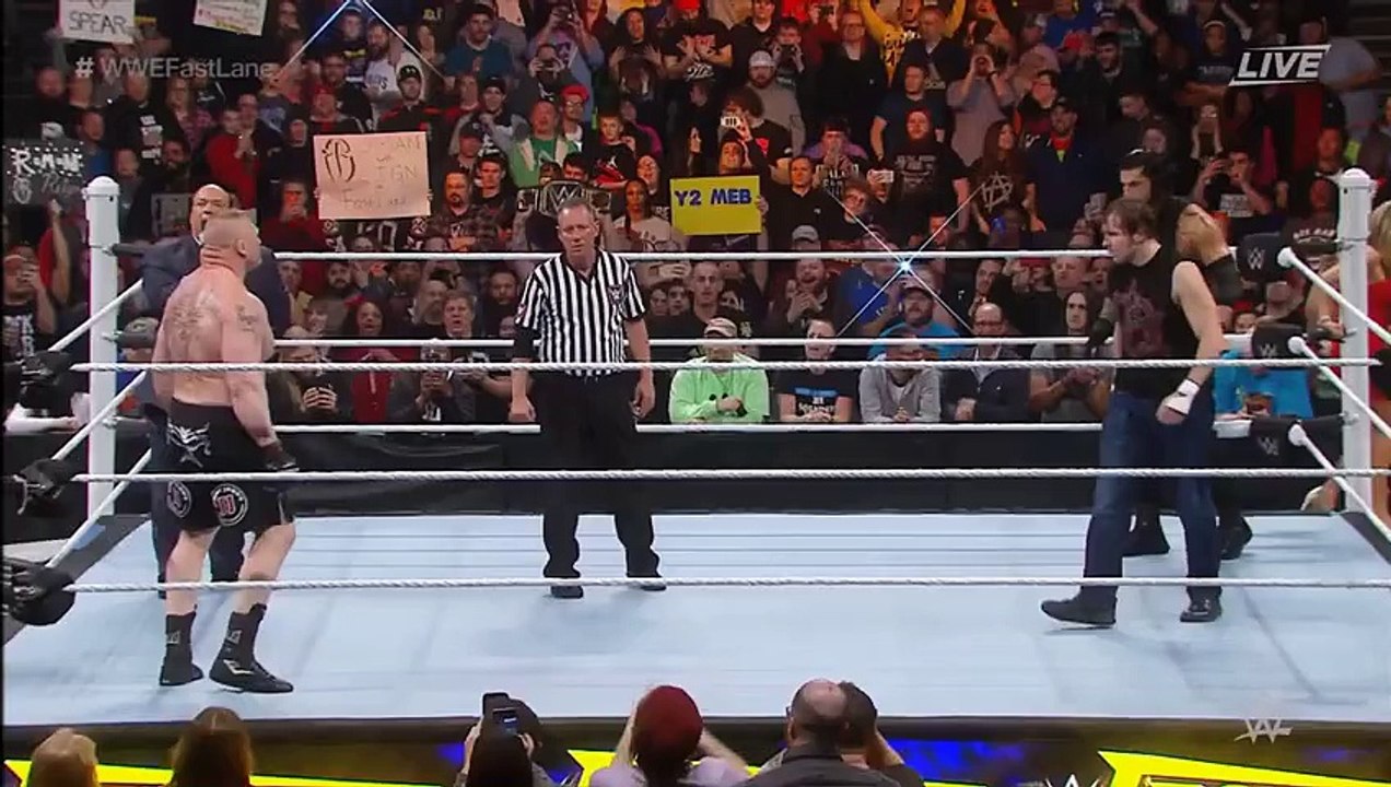 dean ambrose vs roman reings vs brock lesnor triple threat match part 1 WWE Fastlane 2016