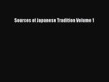 Read Sources of Japanese Tradition Volume 1 ebook textbooks