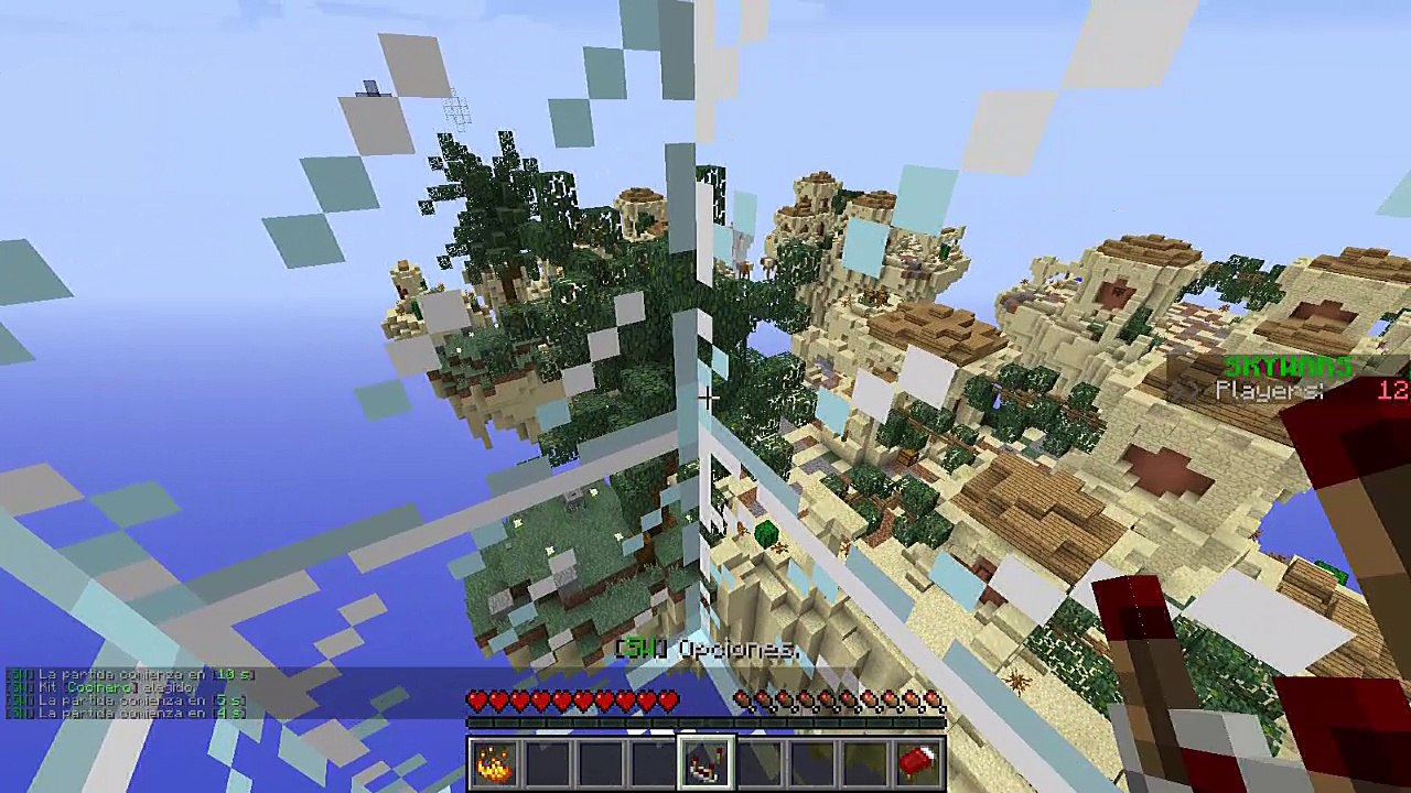 Minecraft-Skywars Una partida atope de hackers