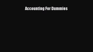 Read Accounting For Dummies Ebook Free