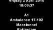 Ongeval met beknelling Parkkade Rotterdam: A1 Ambu 17-102 + PRIO 1 HV22-1 (TS23-1 OD20-1)