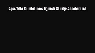 Read Apa/Mla Guidelines (Quick Study: Academic) ebook textbooks