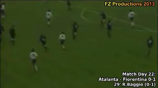 Serie A 1988-1989, day 22 Atalanta - Fiorentina 0-1 (R.Baggio goal)