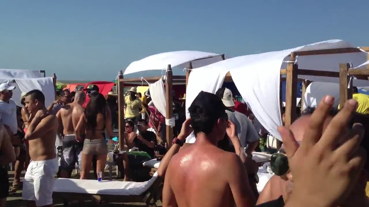 Cartagena beach party beautiful girls.