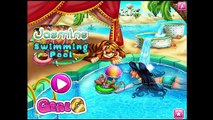 Disney Princess Jasmine Swimming Pool | New Disney Cartoon Game For Kids | HD