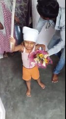 My cute son baba sahib ko salami dete hue
