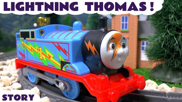 LIGHTNING THOMAS - Join Thomas and Friends with the Avengers as the Diesel engines try to steal the trophy in this toy story, Featuring Iron Man, Thor and many other family fun toys. Second half features Surprise Eggs, Disney Cars, Minions and Spongebob