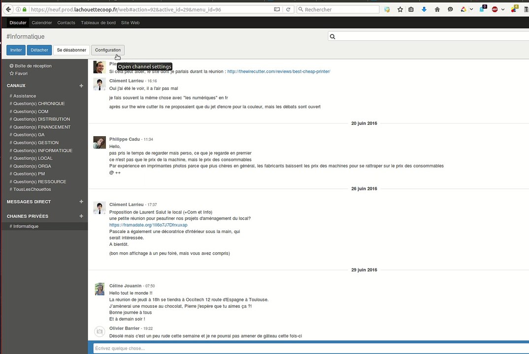 Rajouter une personne dans un salon de discussion