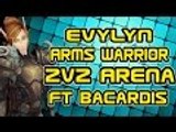 Evylyn - 6.1.2 level 100 Arms Warrior elemental shaman 2v2 arena pwnage ft Bacardis - wow wod pvp