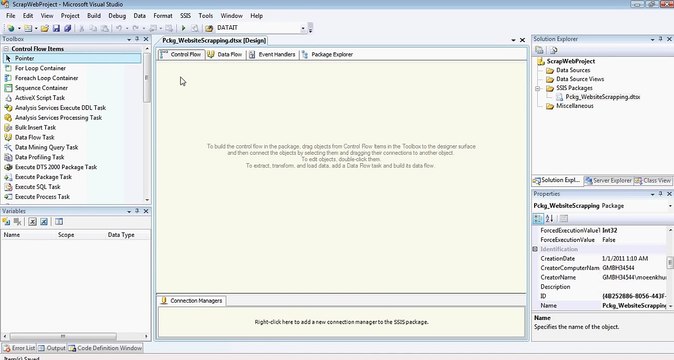 SQL Server Integration Services (SSIS) Web Crawling Scrapping Part 1
