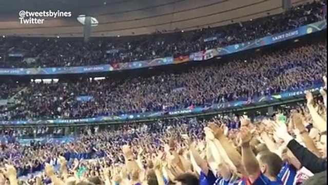 Voilà ce que cela donne quand tous les supporters des deux équipes font le clapping Islandais au stade de France lors des ¼ de finale !