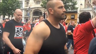 Euro 2016 Hungarian fans march and trouble with Stadium Police in marseille before Iceland Hungary