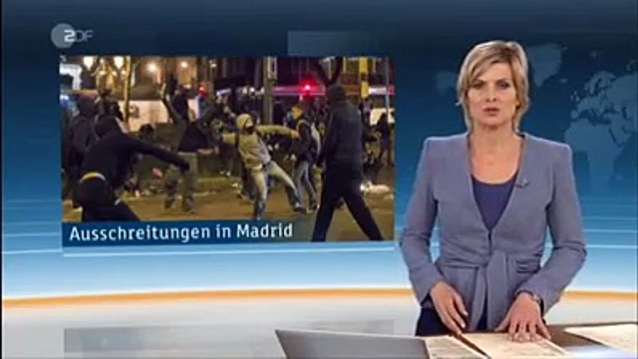 23.3.2014 ZDF heute Madrid Demo