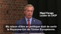Nigel Farage, leader des pro-Brexit, démissionne de la présidence de Ukip