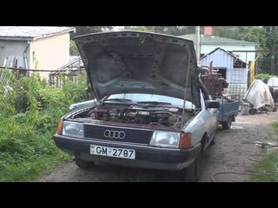Audi 100 with Wood gas generator Made in LATVIA