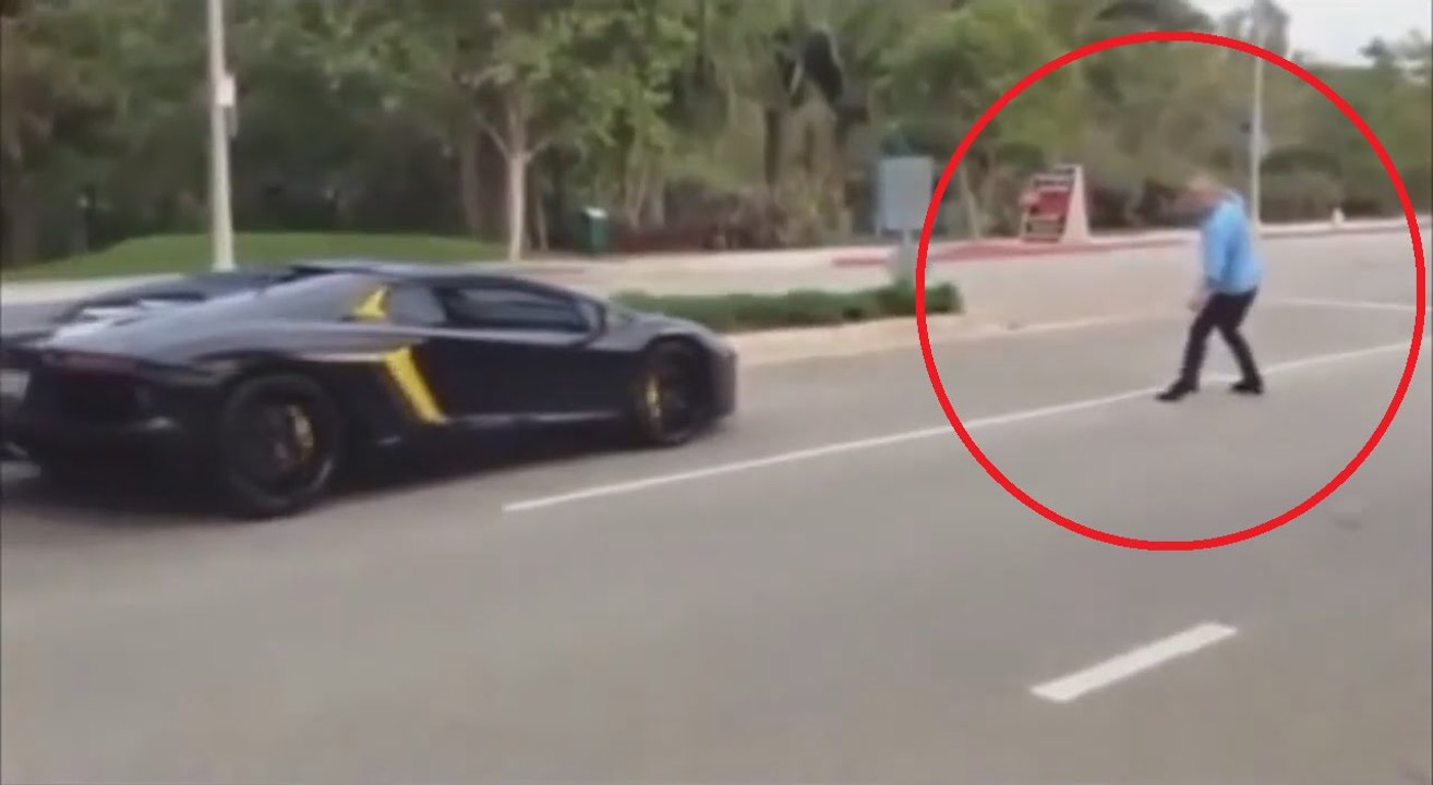 Мужик кинул камнем в Lamborghini Aventador.  Разбили Lamborghini Aventador