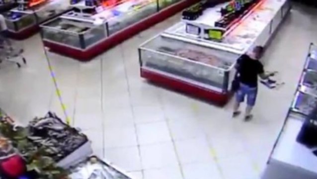 Welp, I Guess We're Having Fish For Dinner! Fish Jumps Into Grocery Basket