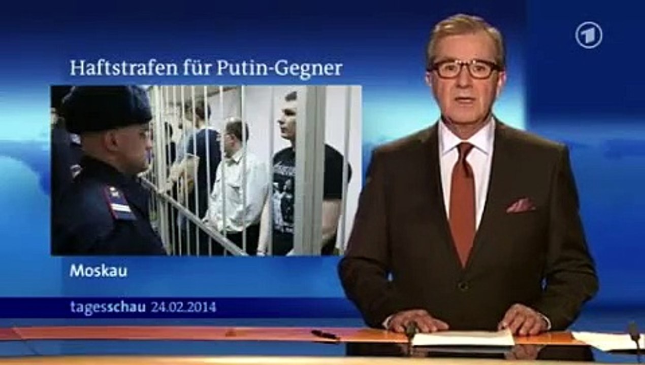 ARD tagesschau 24.2.2014 über Bolotnaya-Urteile in Moskau