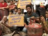 Protest against diesel price  hike in Ahmedabad