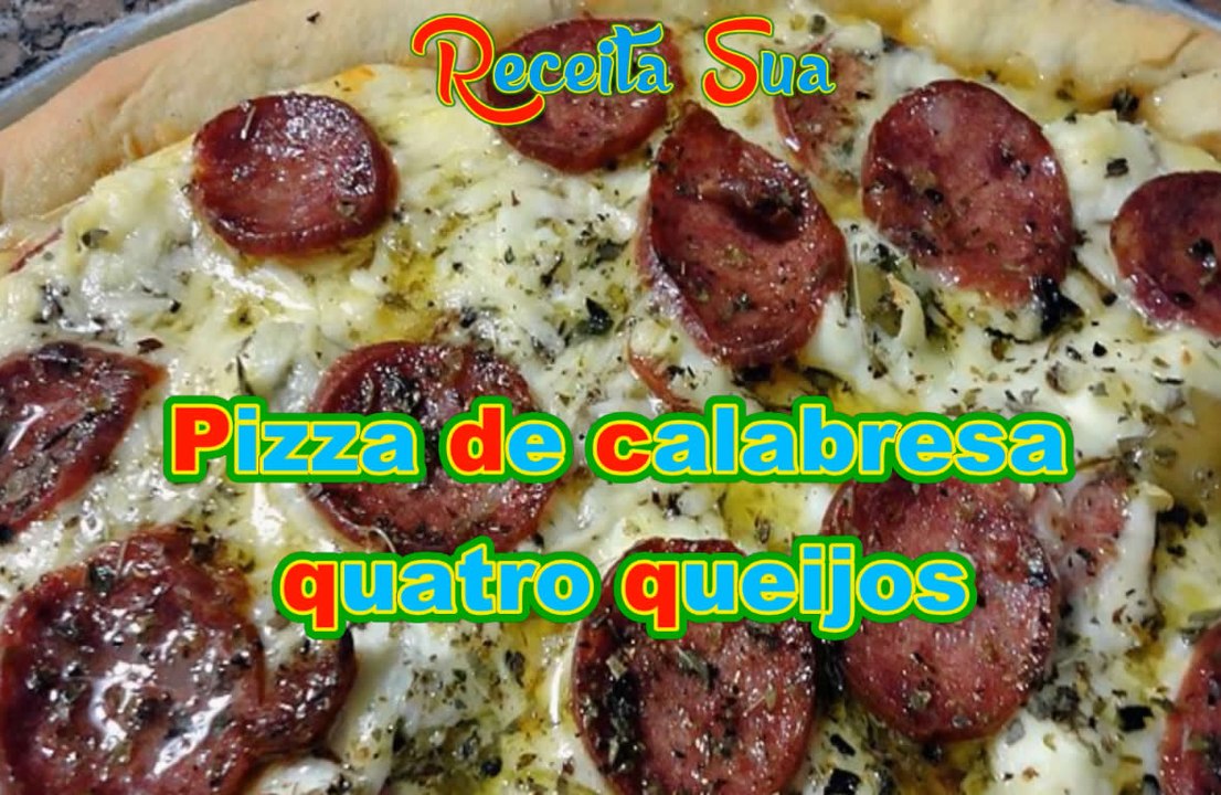 Pizza de calabresa quatro queijos