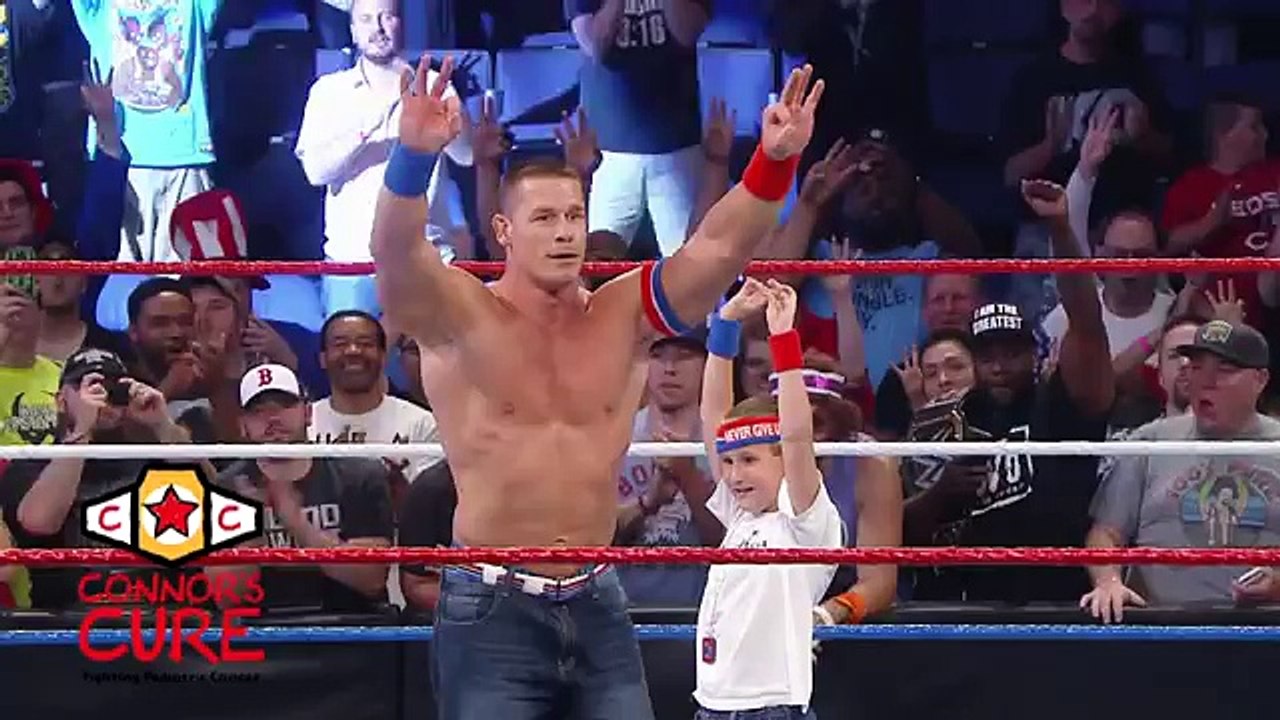 John Cena brings a brave WWE Universe member into the ring after Raw July 4, 2016