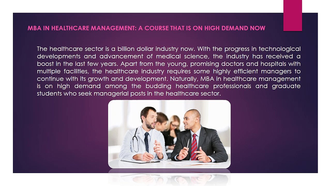 MBA In Healthcare Management For Career