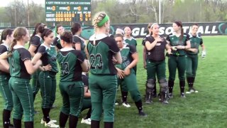 Softball wins fourth straight HAAC title postgame celebration 4/25/14