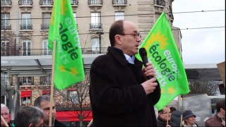 MANIFESTATION contre TOUR TRIANGLE 22 02 2014 André Gattolin EELV 92 à Paris 75015