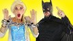 Frozen Elsa Arrested by Batman Cop! Spiderman Rescue Elsa in jail vs Maleficent Superhero Fun