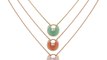 Cartier Amulette De Necklace 18K Gold and Red/Green/Blue/Mother-Of-Pearl