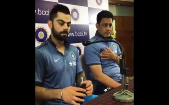 Virat Kohli, Coach Anil Kumble interact with media on West Indies Tour