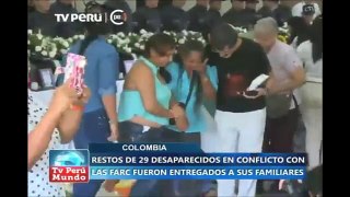 Colombia: entregan restos de 29 desaparecidos a sus familias