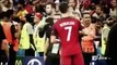 Cristiano Ronaldo motivating Moutinho to take penalty kick against Poland