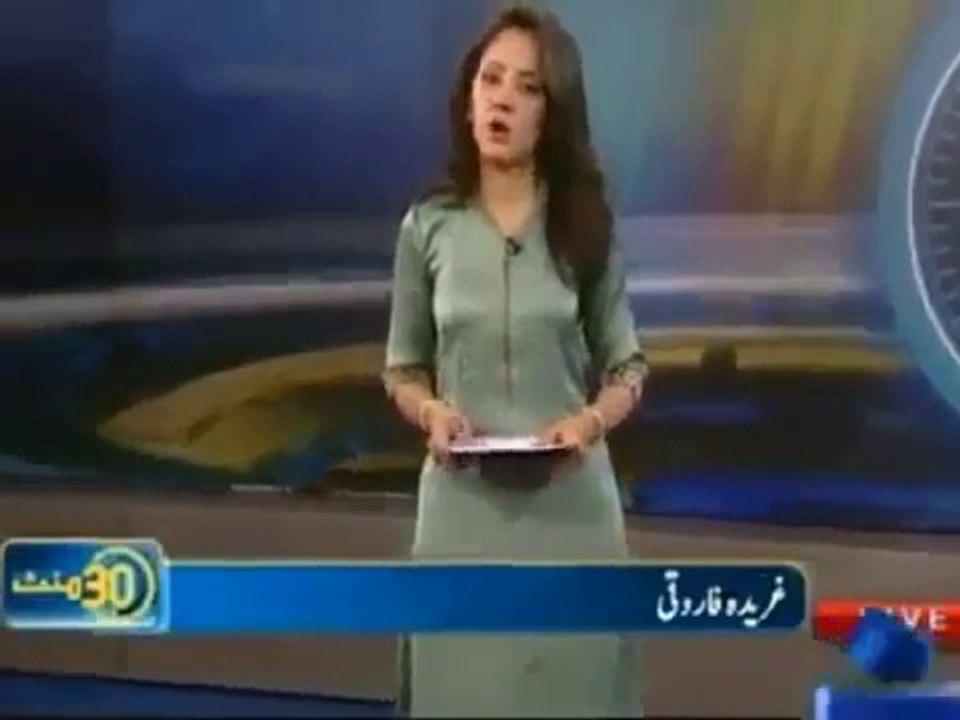 SEXY Pakistani news anchor Gharida Farooqi in white leggings and high-heels