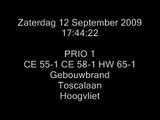 A1 Ambulance 17-111 Gebouwbrand Toscalaan Hoogvliet